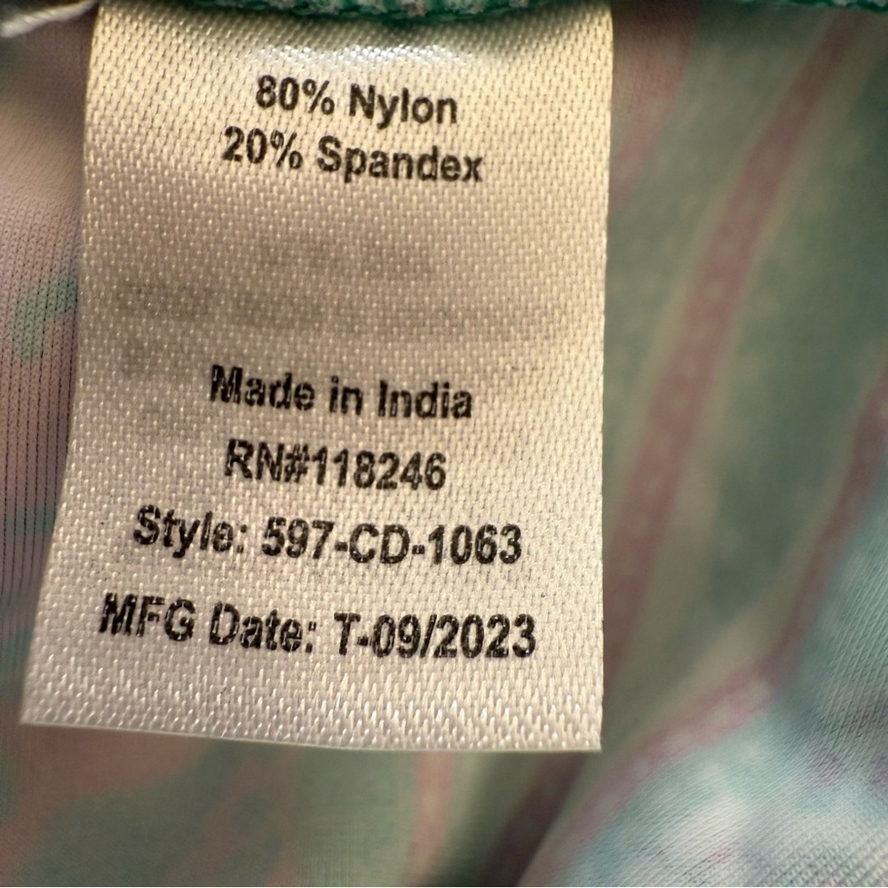 Cabana Life UPF 50+ Green Print Sleeveless Shift Dress Small NWT Travel Resort - Picture 4 of 12